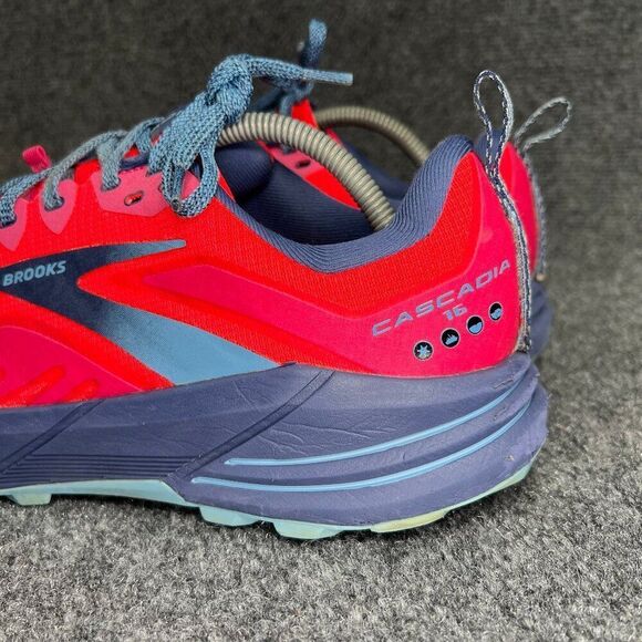 Brooks Cascadia 16 Trail Running Shoes Women's Size 12 Pink Flambe Cobalt Train - Picture 5 of 12